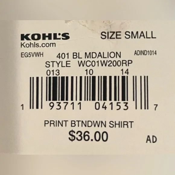 NWT Blue/White Croft & Barrow The Classic Shirt Size Small - Picture 6 of 6